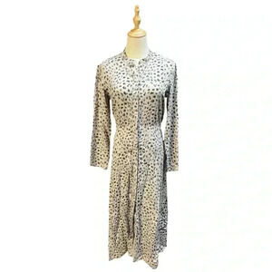 Cloth & Stone Anthropologie Cheetah Tan Brown Long Sleeve Button Down Maxi Small